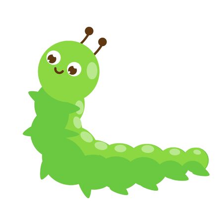 Cartoon caterpillar. Cute insect character. Vector illustration, clip artのイラスト素材