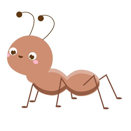 Cartoon ant. Cute insect character. Vector illustration, clip artのイラスト素材
