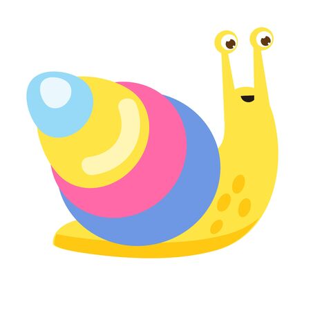 Cartoon snail. Cute insect character. Vector illustration, clip artのイラスト素材