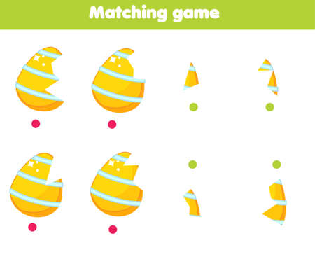 Match by shape educational children game. Easter activity for kids.のイラスト素材