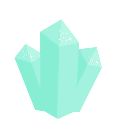 Blue magic crystal. Vector clip art of fairy precious gemstone diamondのイラスト素材