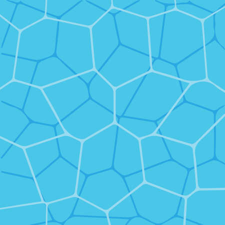 Azure Shining Water Surface Seamless Pattern. Vector Sea Ripple. Abstract Blue Waves Background.のイラスト素材