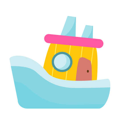 Sailing boat. Ship Children and kids toy. vector clip artのイラスト素材