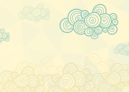 Stylized spiral clouds on the light backgroundのイラスト素材