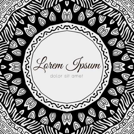 Vector floral ornamental border frame.のイラスト素材