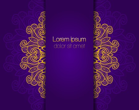 Round floral violet templateのイラスト素材