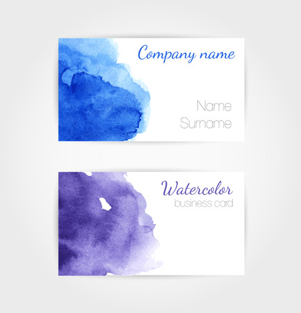 Set of watercolor vector business cards templateのイラスト素材