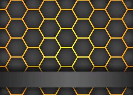 Modern black background with hexagonのイラスト素材