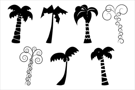 Silhouettes of palm treesのイラスト素材