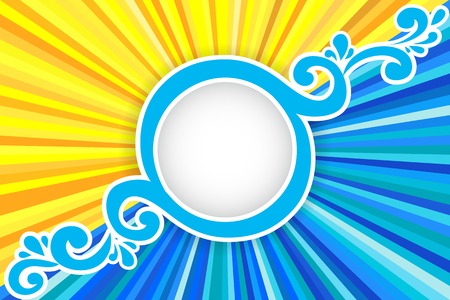 Background with sun rays and seaのイラスト素材