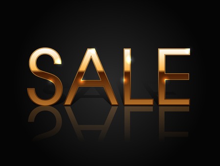sparkling inscription of sale on a black backgroundのイラスト素材