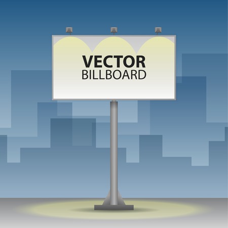Outdoor billboard at nightのイラスト素材
