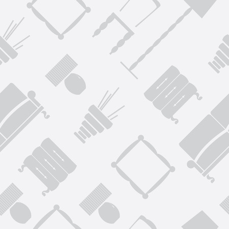 Seamless pattern with flat furniture iconsのイラスト素材