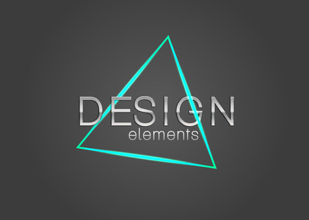 Neon triangle design elementのイラスト素材