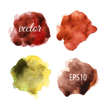 Watercolor blots isolated on white backgroundのイラスト素材