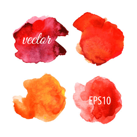 Watercolor blots isolated on white backgroundのイラスト素材