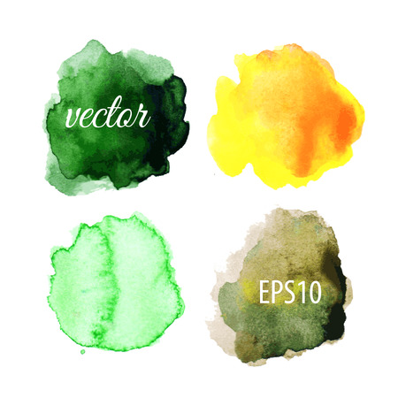 Watercolor blots isolated on white backgroundのイラスト素材