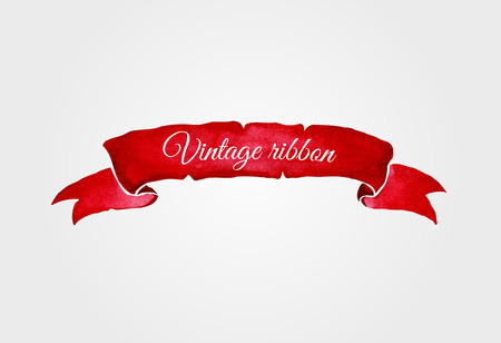 Watercolor vector vintage ribbonのイラスト素材