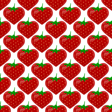Seamless pattern with strawberry. Endless print texture. Food. Fruit. Berry. Simple. Cartoon hand drawing illustration - vectorのイラスト素材