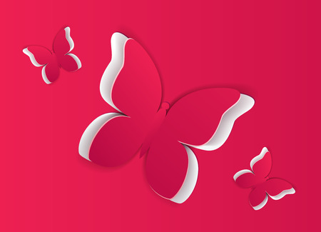 Bright background with paper butterfly. Vector illustrationのイラスト素材