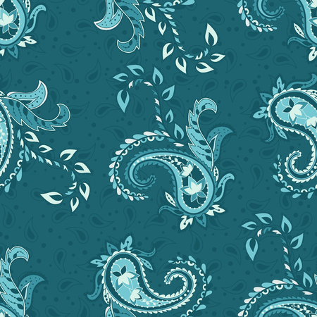 Vintage floral seamless pattern. Paisley ornament. Oriental motif.のイラスト素材