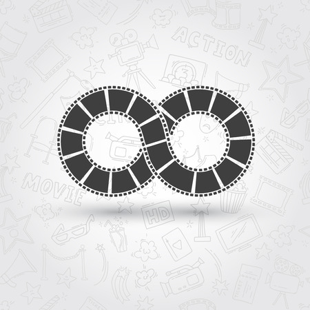 Infinite strip of film. Conceptual logo. Seamless patternのイラスト素材