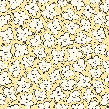 Funny popcorn seamless patternの写真素材