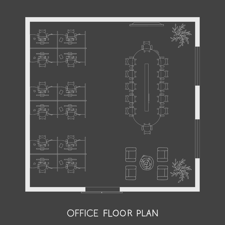 Office interior project top view planの写真素材