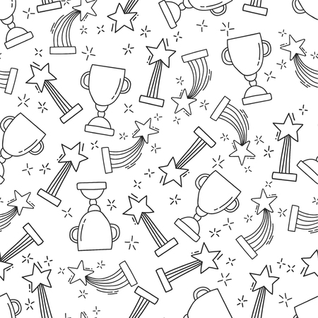 Seamless pattern with hand-drawn awardsの写真素材