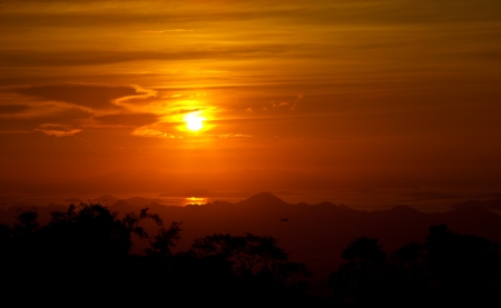 sun set at Komodo National Park aWorld Heritage Site Indonesia