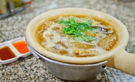 chinese soup on meal timeの写真素材