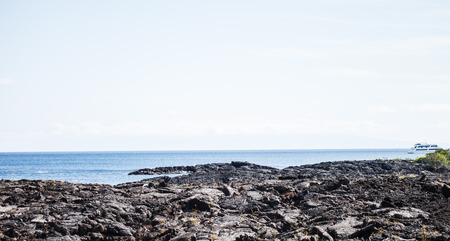 lava island in galapagos ecuadorの写真素材