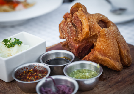 Deep Fried Pork Knuckle for meal time.の写真素材
