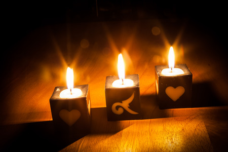 lighting a candle in my heart told me to light a candle. number nine is lucky number.の写真素材