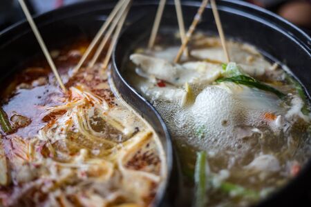 sichuan pepper shabu  on pot for mealtimeの写真素材