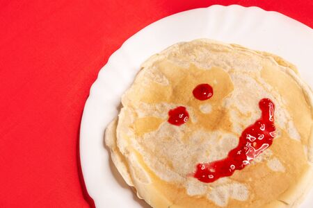 

Tasty pancakes on Shrovetide on backgroundの写真素材