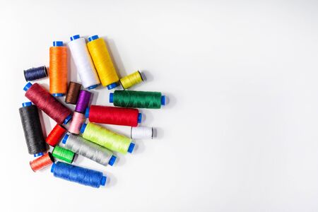 Set of multi-colored threads for sewing 