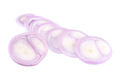 shallots isolated on white backgroundの写真素材