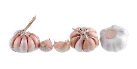 Garlic isolated on whiteの写真素材