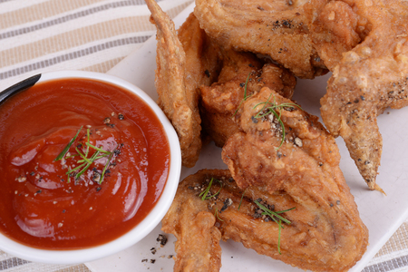 Fried chicken wingsの写真素材