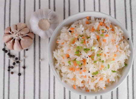 Fried rice with garlic butterの写真素材