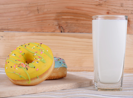 Donuts with milkの写真素材