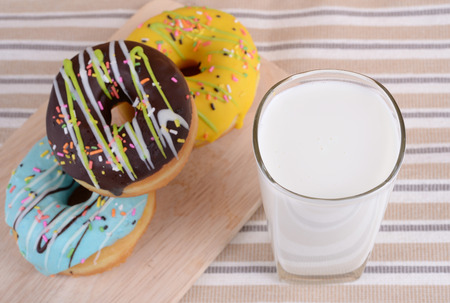 Donuts with milkの写真素材