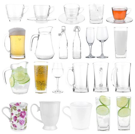 Juice Drinks ; glassware isolated on whiteの写真素材