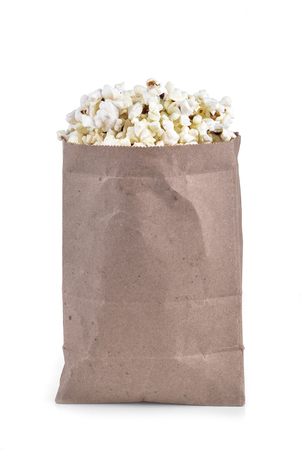 Popcorn isolated on the white backgroundの写真素材