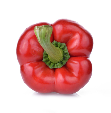 red bell pepper isolated on white backgroundの写真素材