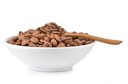 Chocolate cereal isolated on a white background