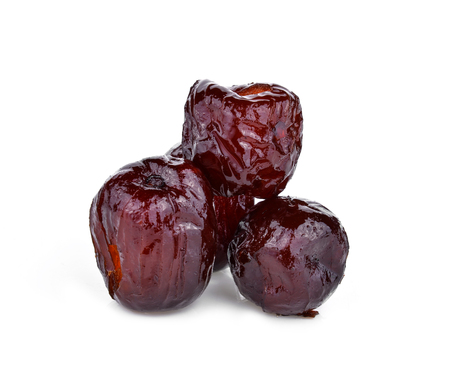 Sweet dried Chinese Jujube on the white backgroundの写真素材