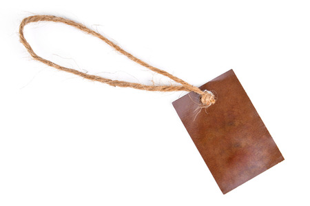 brown paper tags Isolated On White Background.の写真素材