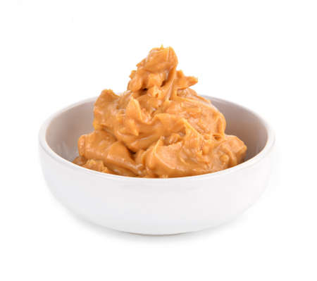 peanut butter on white background